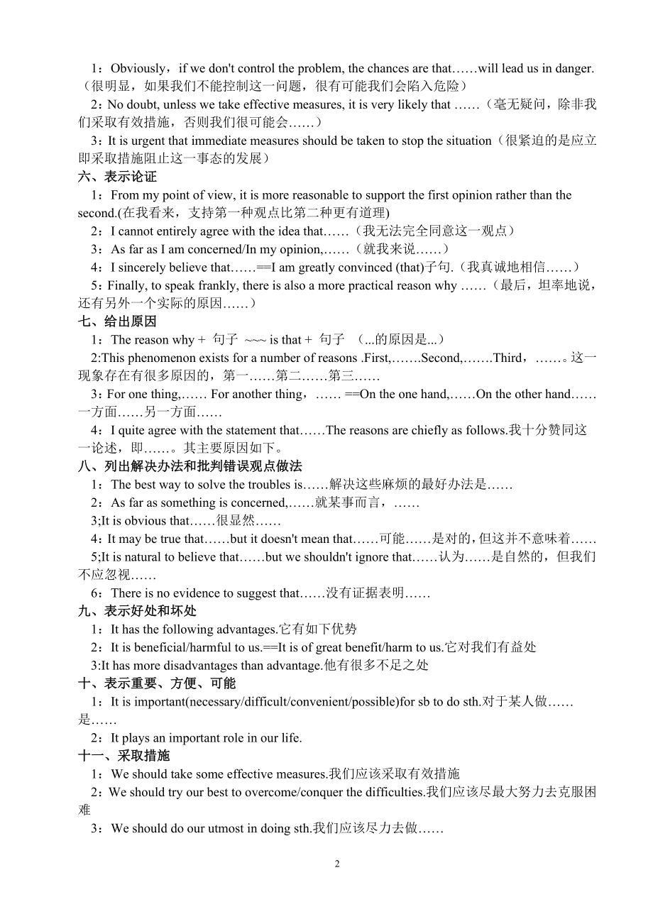 高中英语作文万能句型06026.doc_第2页