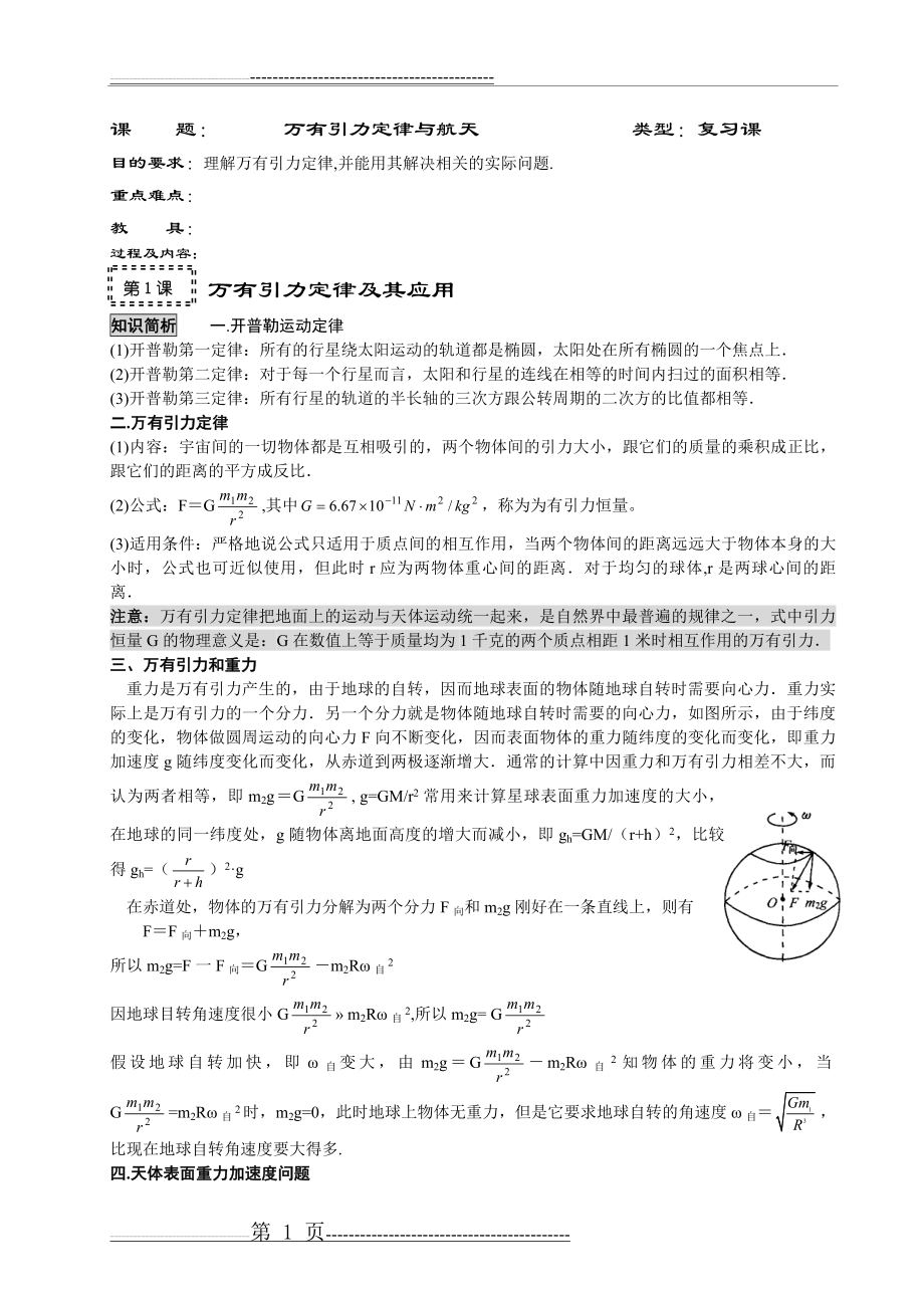 万有引力定律与航天(12页).doc_第1页