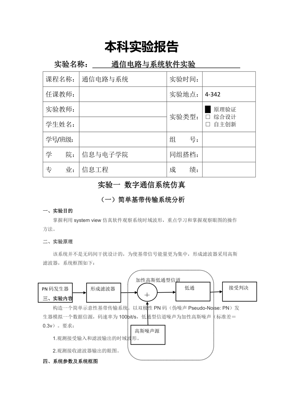 通信电路及系统软件实验报告.docx_第1页