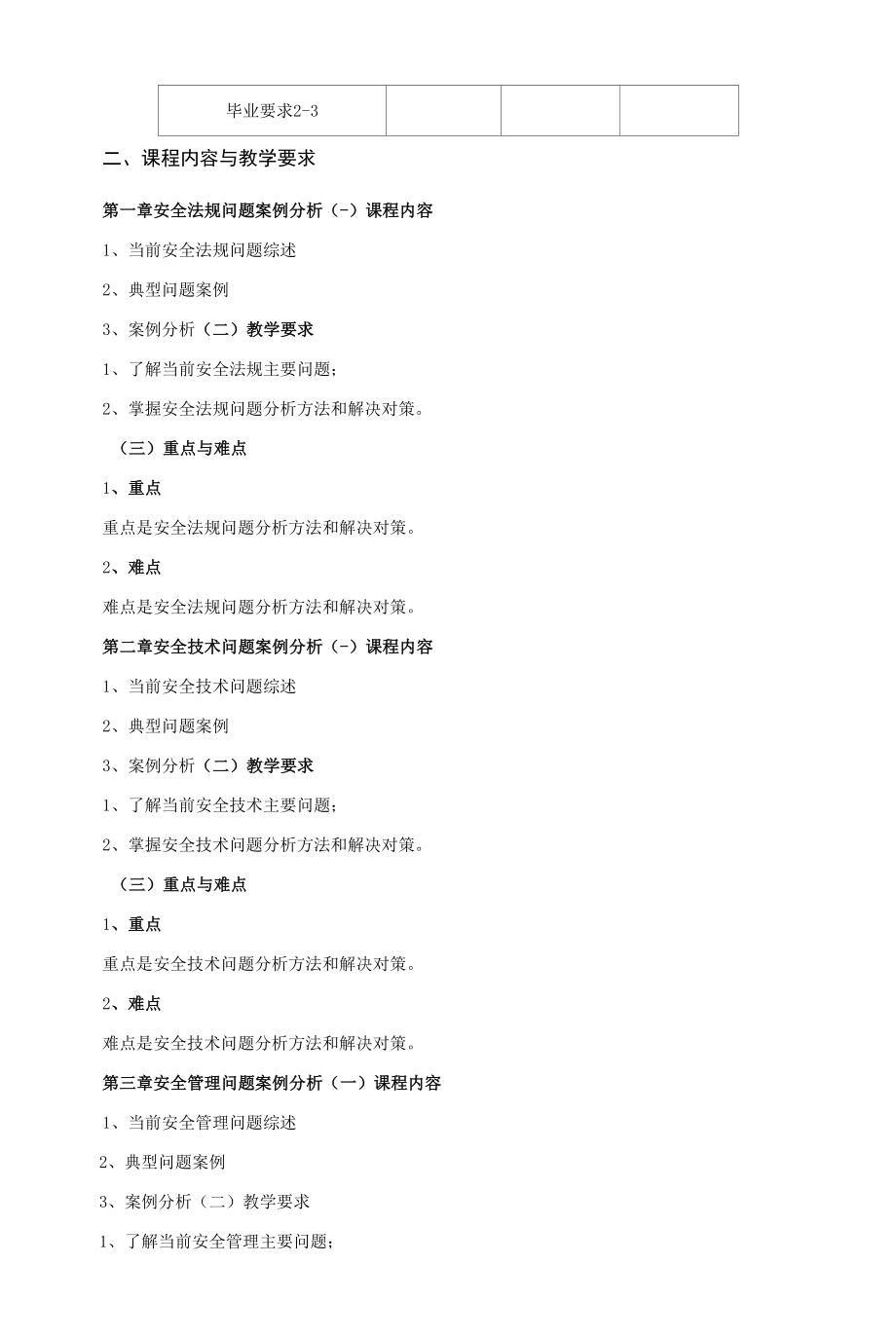 《安全问题案例分析》课程教学大纲（本科）.docx_第2页