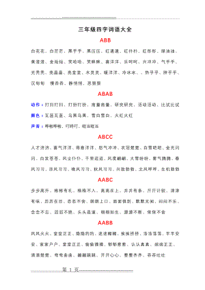 三年级四字词语大全ABB_ABAB_ABCC_AABC_AABB_ABAC(1页).doc