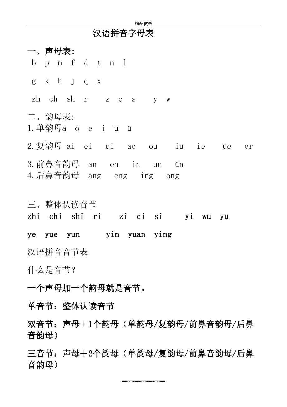 最新一年级拼音字母表和拼读规则.doc_第2页