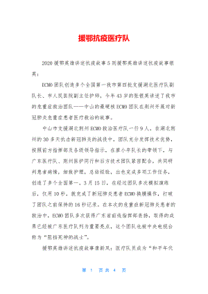 援鄂抗疫医疗队.docx