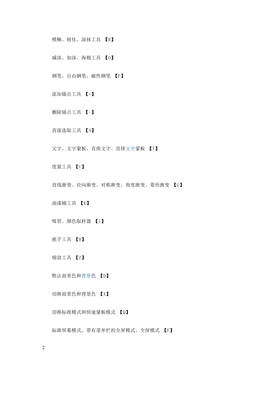 PS快捷键Photoshop快捷键大全PS键盘操作功能键.doc_第2页