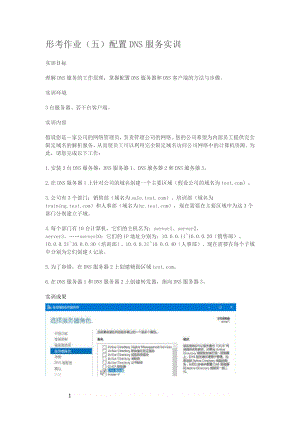 windows网络操作系统管理-形考作业5-配置DNS服务实训.doc