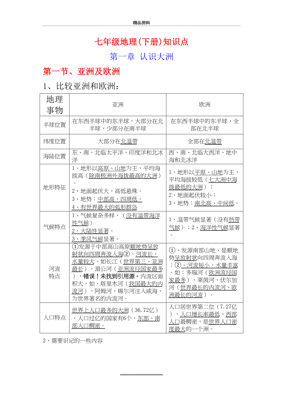 最新七年级下册地理知识点总结.doc_第2页