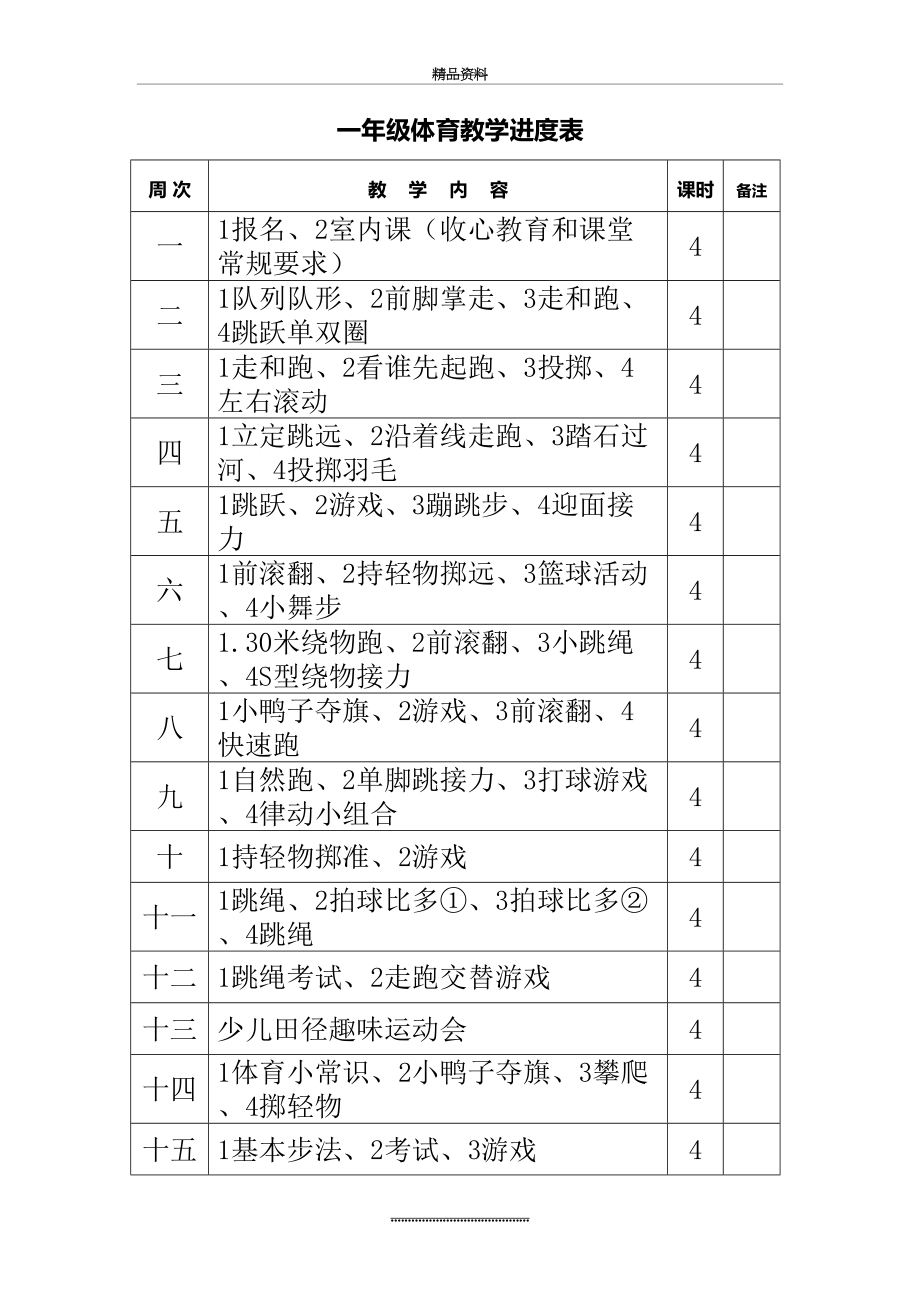 最新一年级体育教学进度表下册.doc_第2页