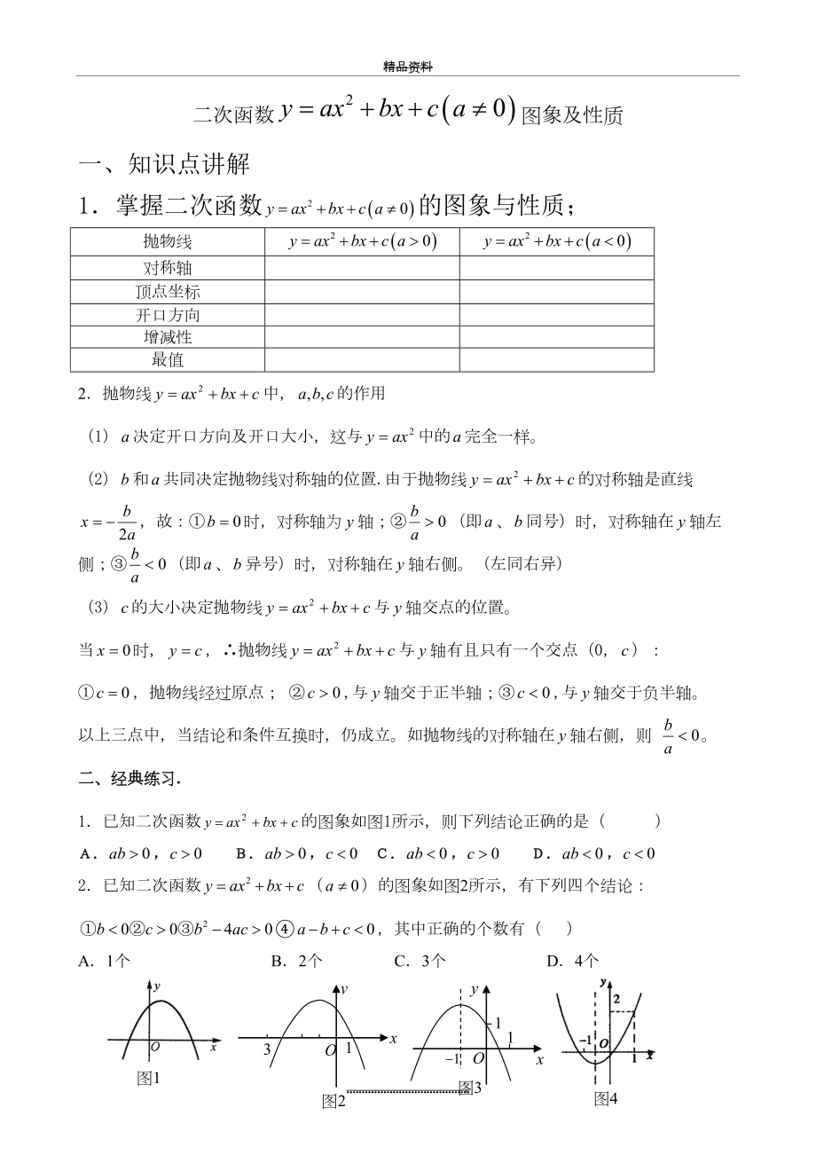 最新y=ax^2+bx+c图像与系数之间的关系.doc_第2页