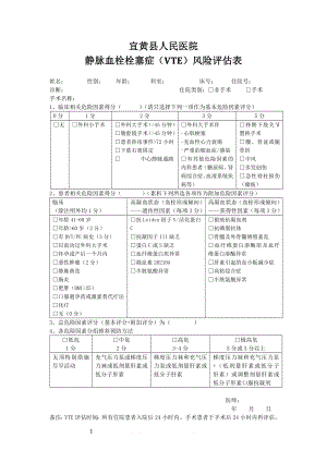 VTE风险评估表03670.doc