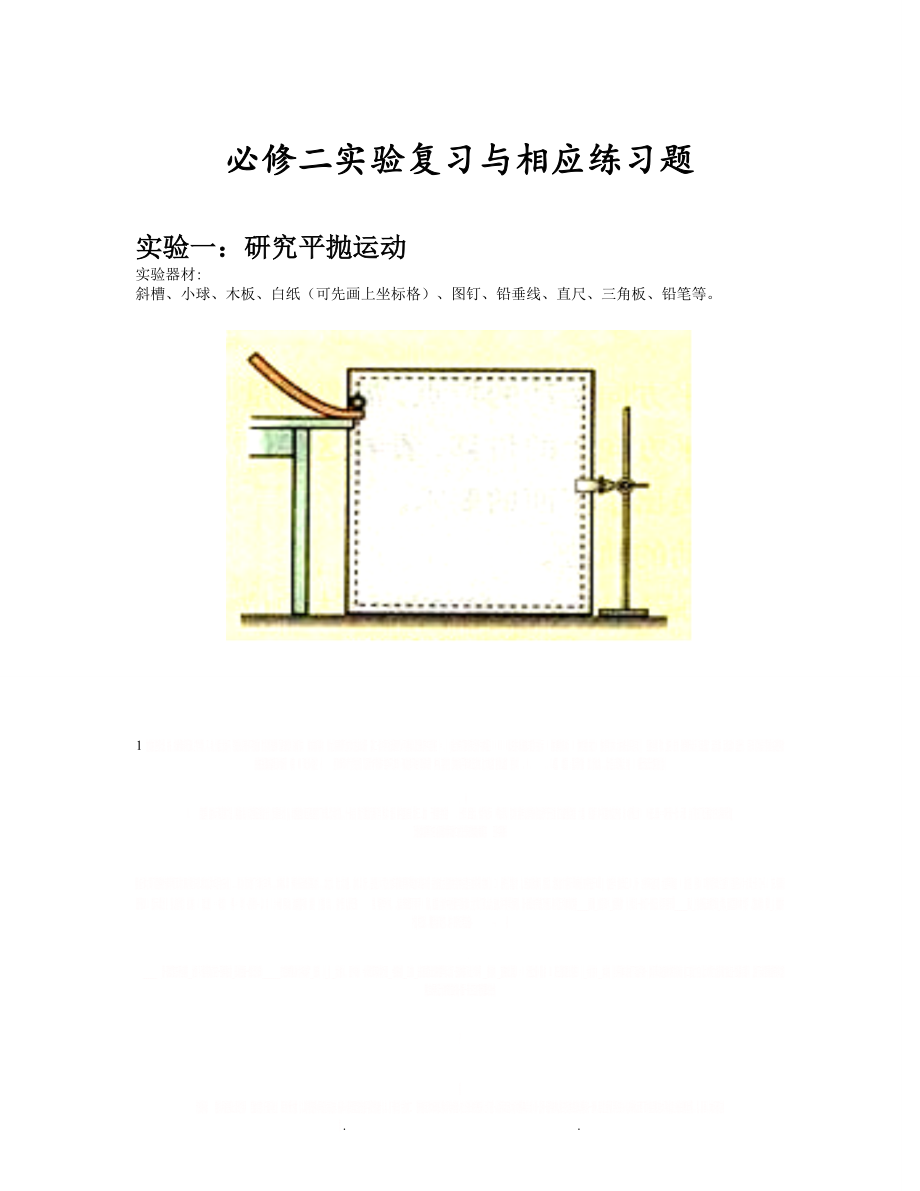 【精品】高一物理必修二实验总结和练习题.doc_第1页