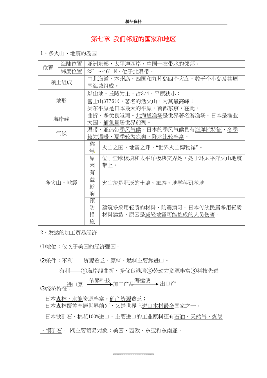 最新七年级地理下册《第七章-我们邻近的国家和地区》教案-新人教版.doc_第2页