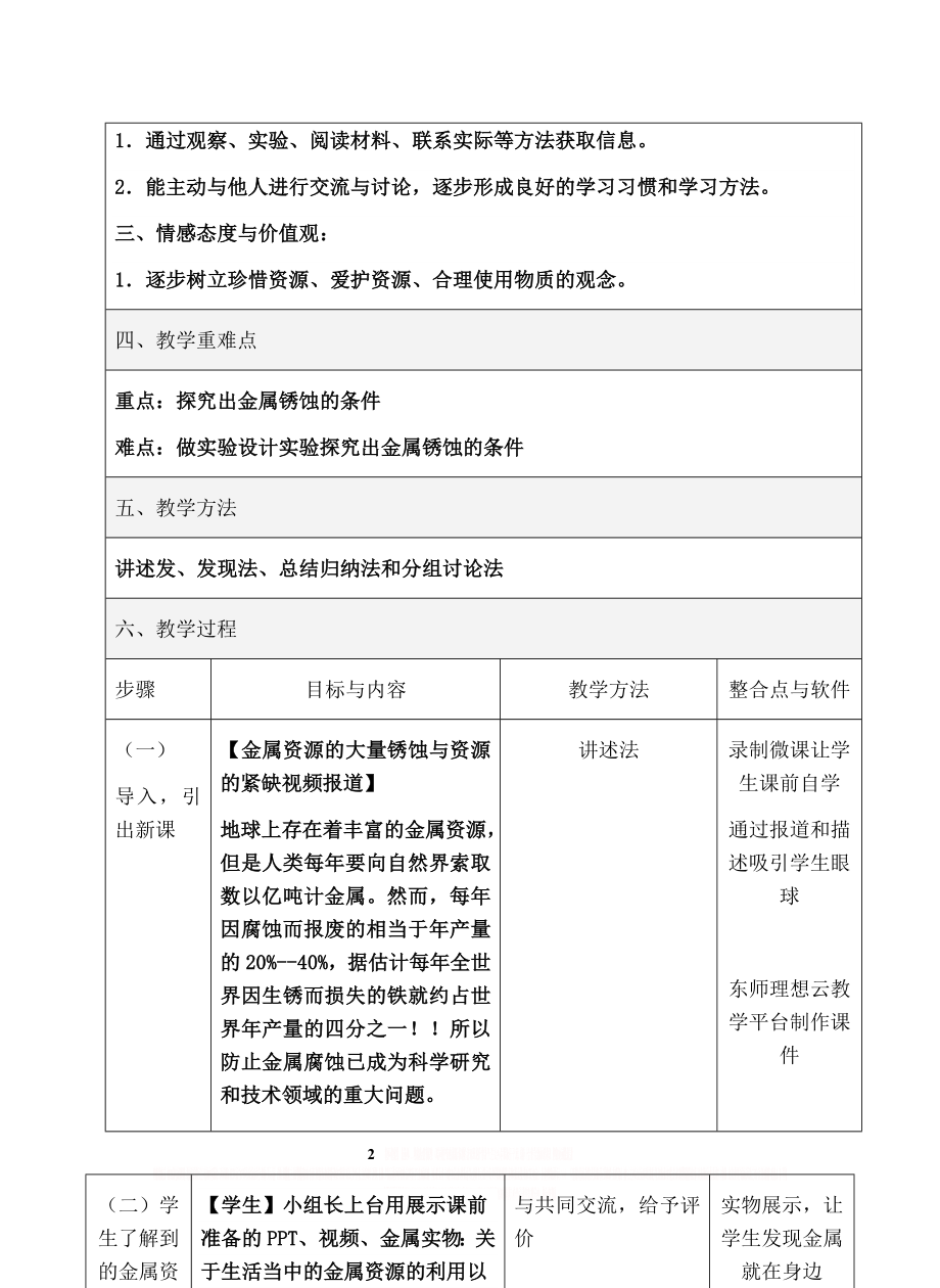 《金属资源的利用与保护》教学设计.doc_第2页