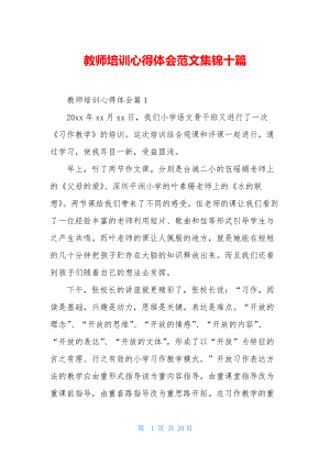 教师培训心得体会范文集锦十篇.docx