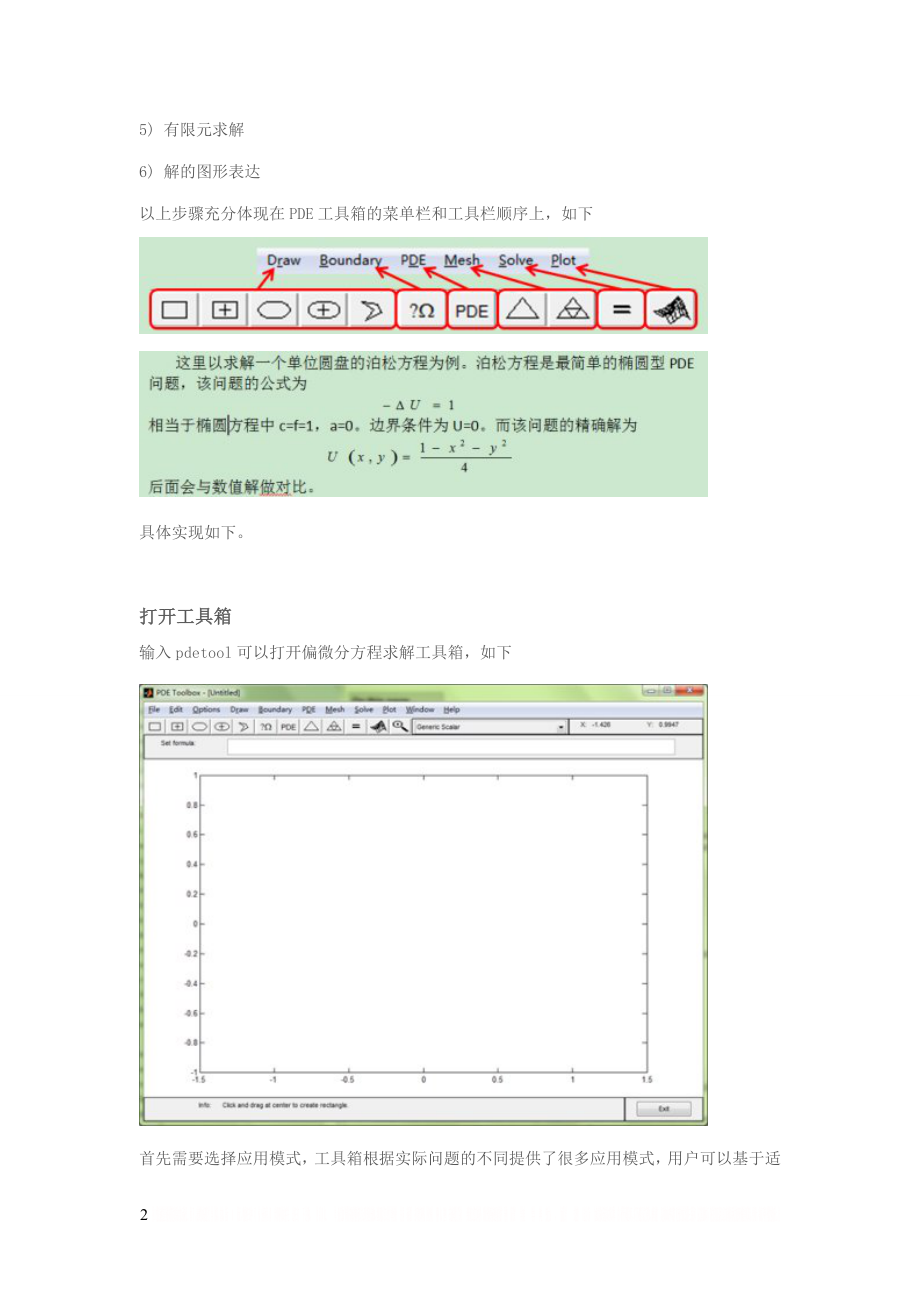 Matlab PDE工具箱有限元法求解偏微分方程.doc_第2页