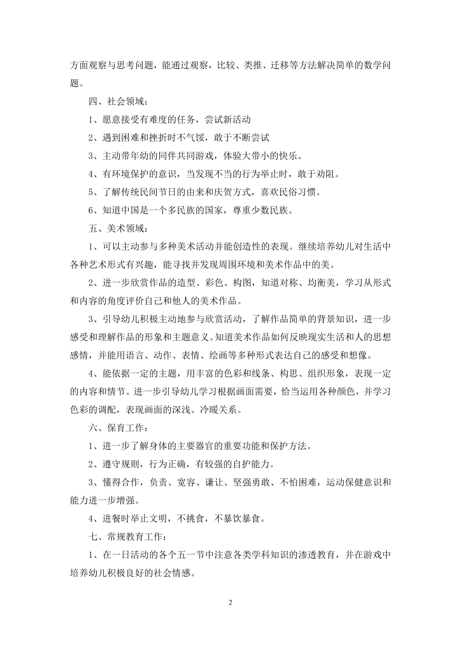 大班教学计划(精选5篇).docx_第2页