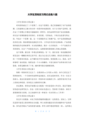 大学生顶岗实习周记合集八篇.docx