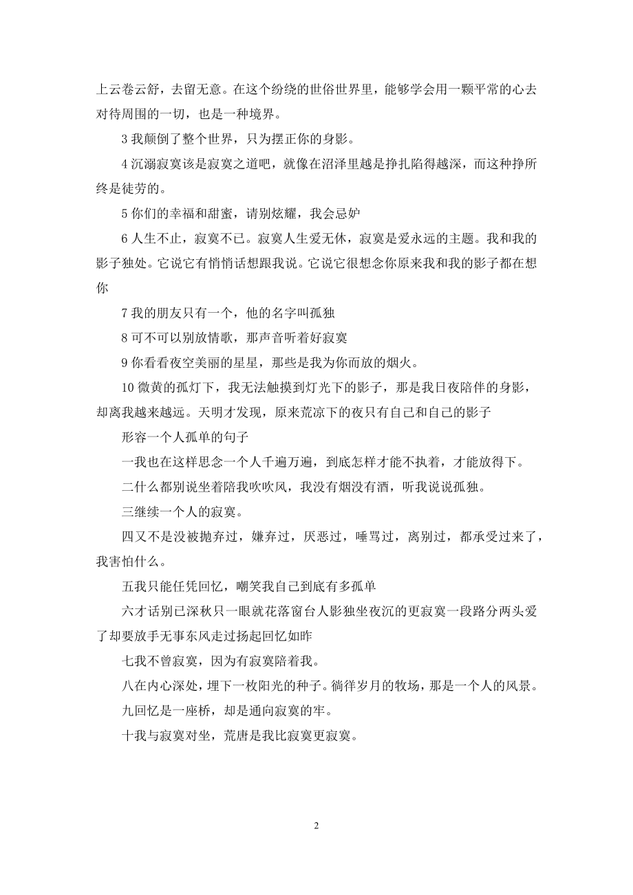 形容一个人很孤单的句子.docx_第2页