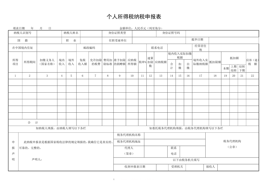 《个人所得税纳税申报表》.doc_第1页