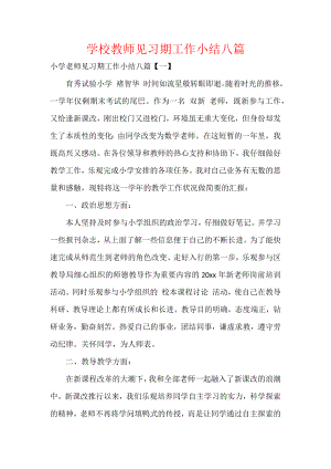 学校教师见习期工作小结八篇.docx