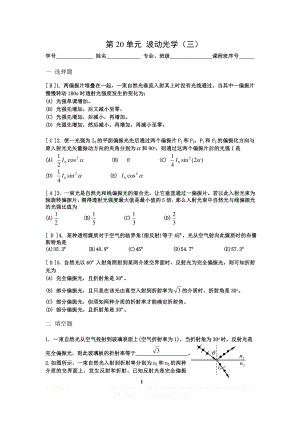 《大学物理》习题册题目及答案第20单元 波动光学.doc