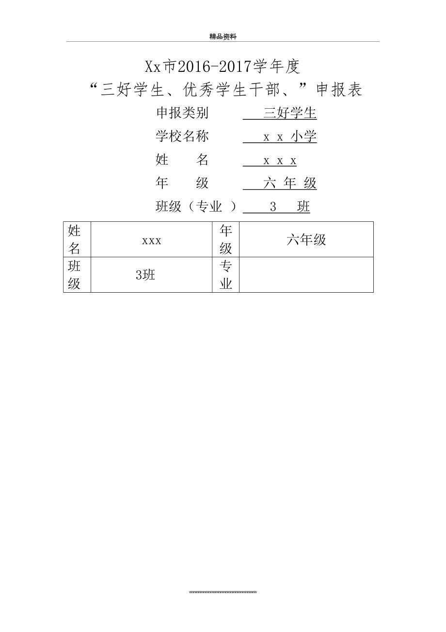 最新三好生、优秀学生干部申报表.doc_第2页