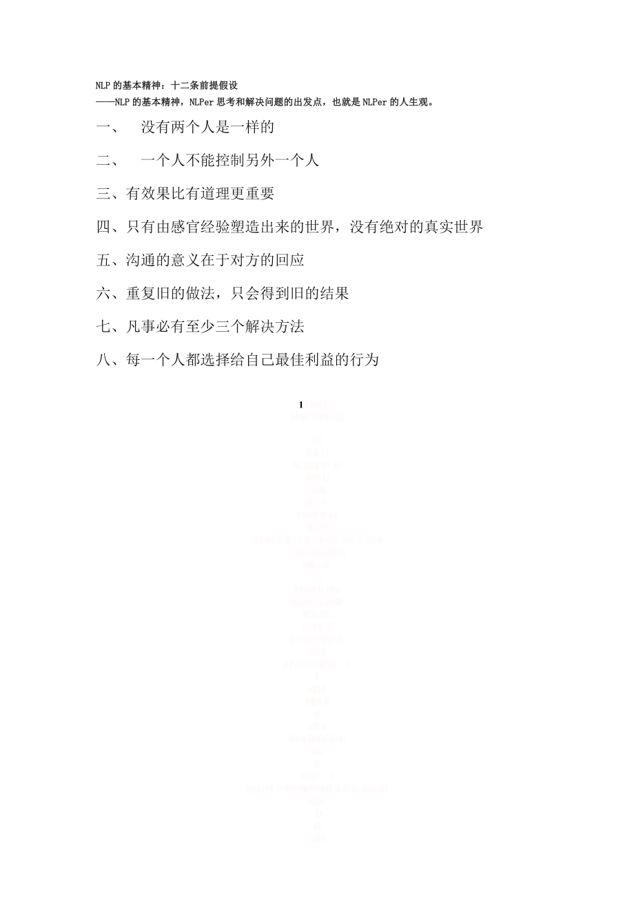 NLP的基本精神：十二条前提假设.doc_第1页