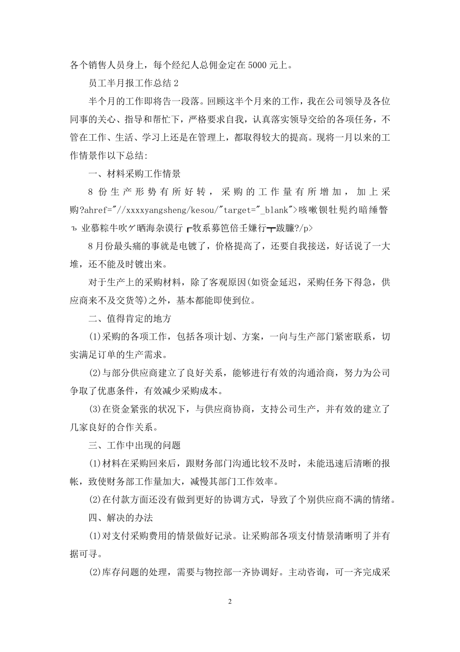 新版员工半月报工作总结.docx_第2页