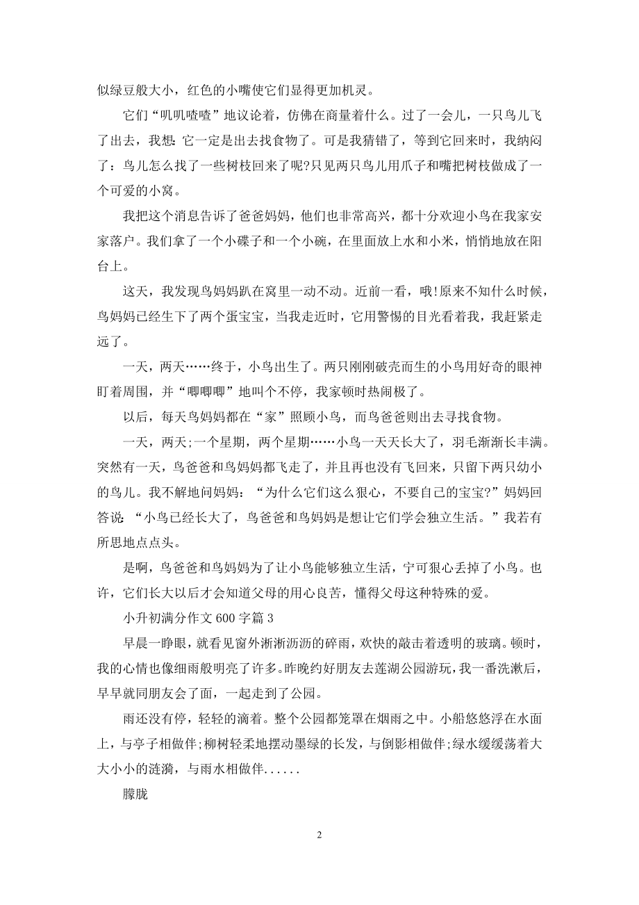 小升初满分作文600字集锦六篇.docx_第2页