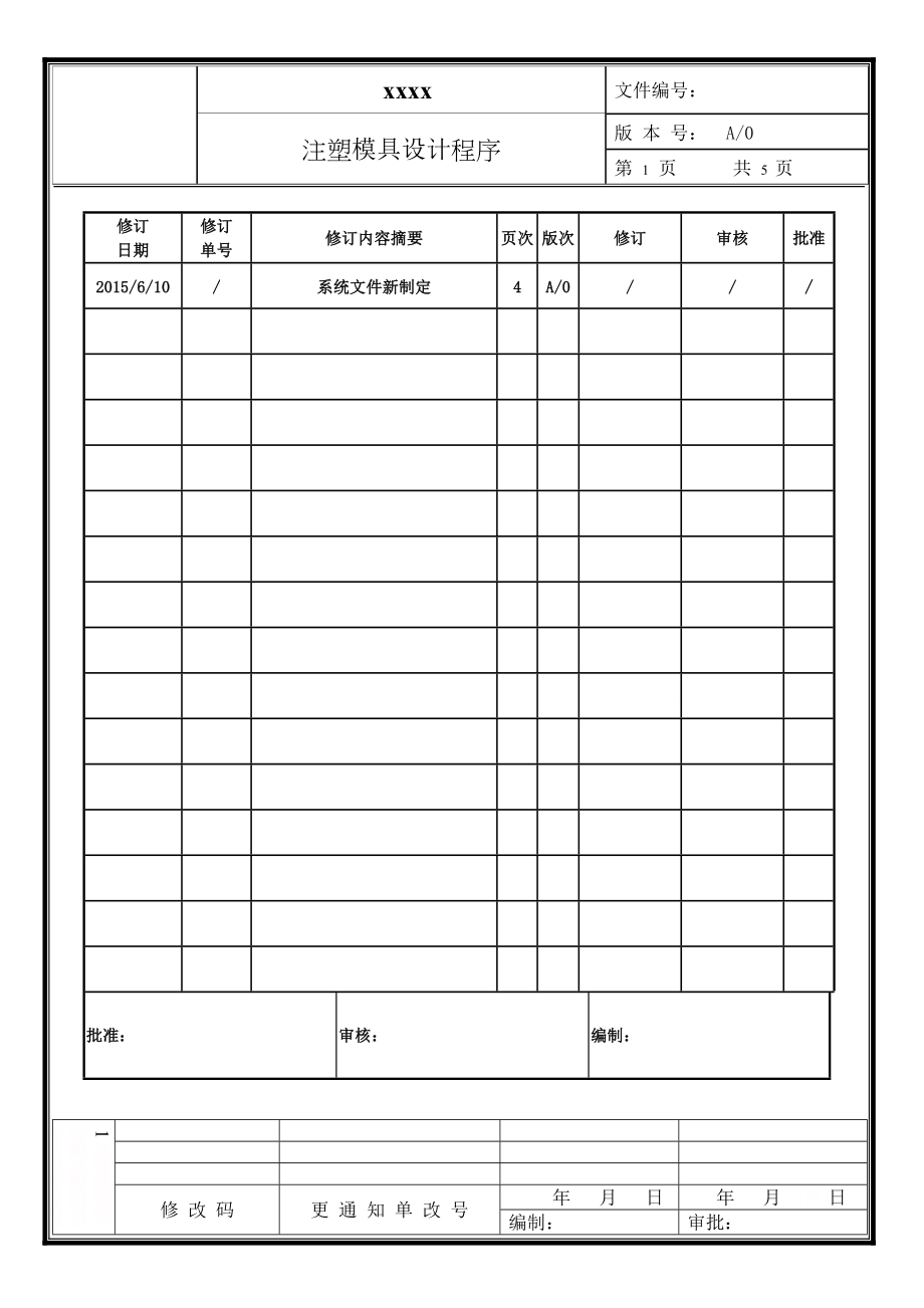 xx注塑模具设计程序.doc_第1页