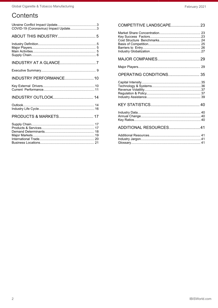 C1131-GL Global Cigarette - Tobacco Manufacturing Industry Report.pdf_第2页