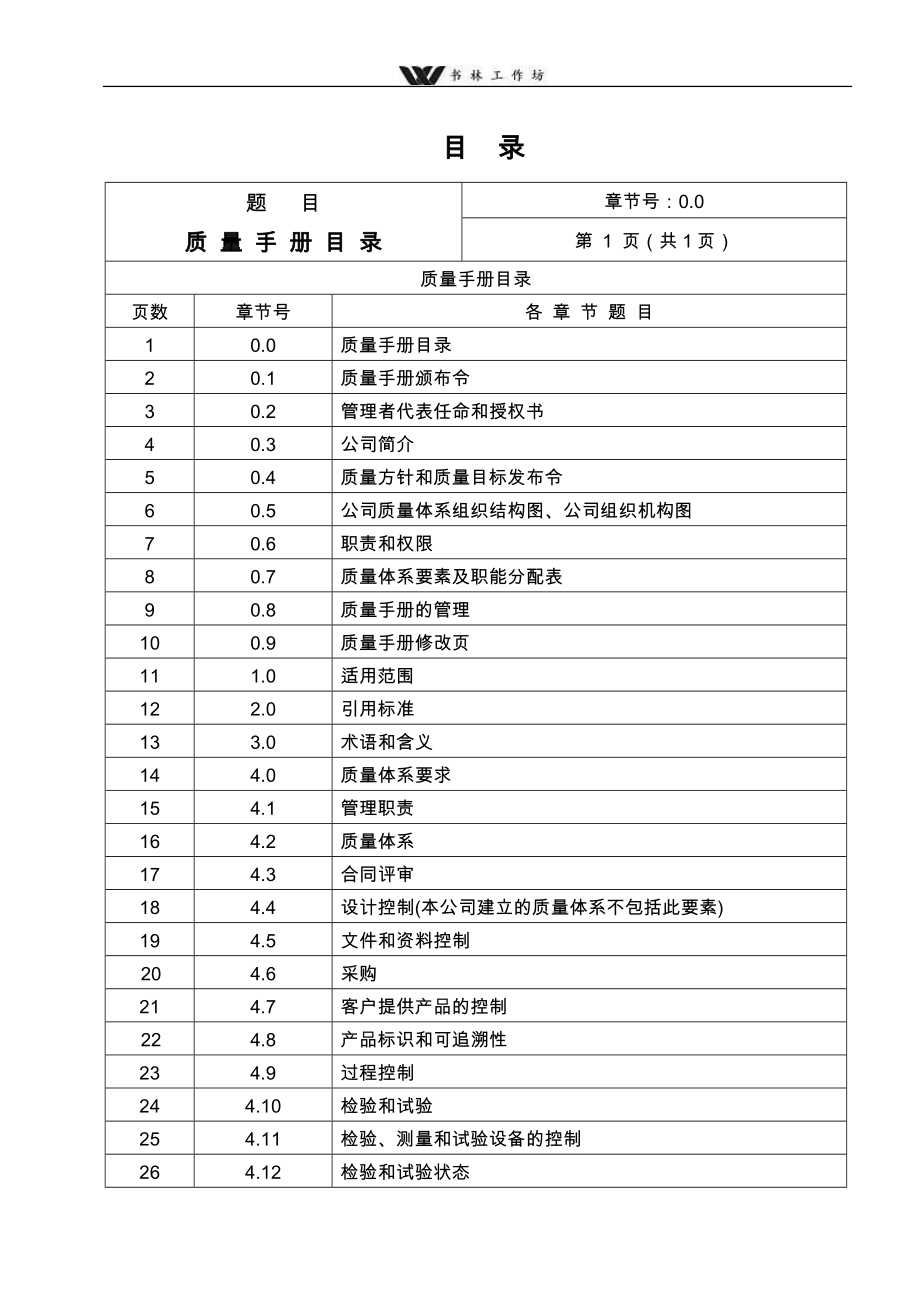 北京物业管理公司质量手册(全套).doc_第1页