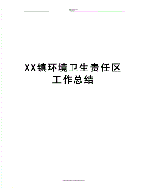 最新XX镇环境卫生责任区工作总结.doc