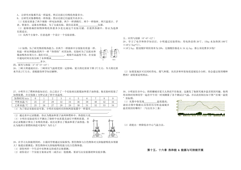 九年级物理单元测试题第十五十六章热和能能源与可持续发展.doc_第2页