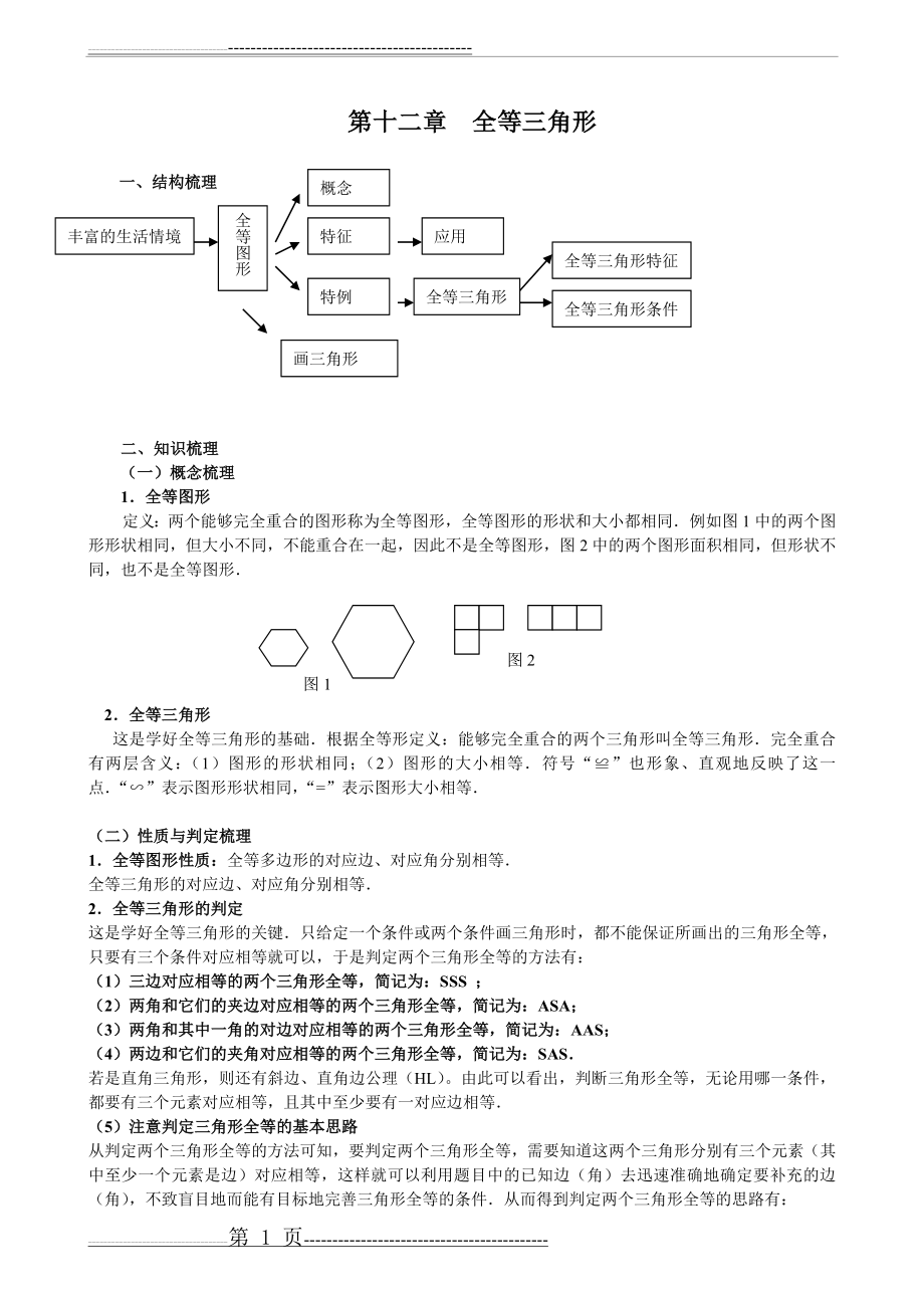 全等三角形知识点归纳总结(3页).doc_第1页