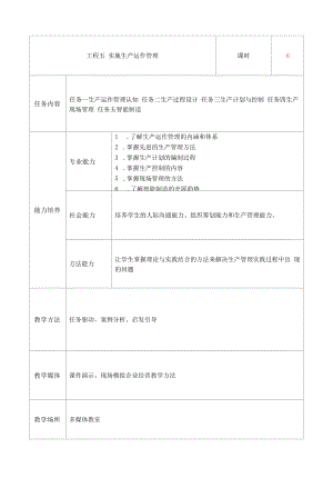 现代企业管理实务 教案 项目五实施生产运作管理（电子教案）.docx