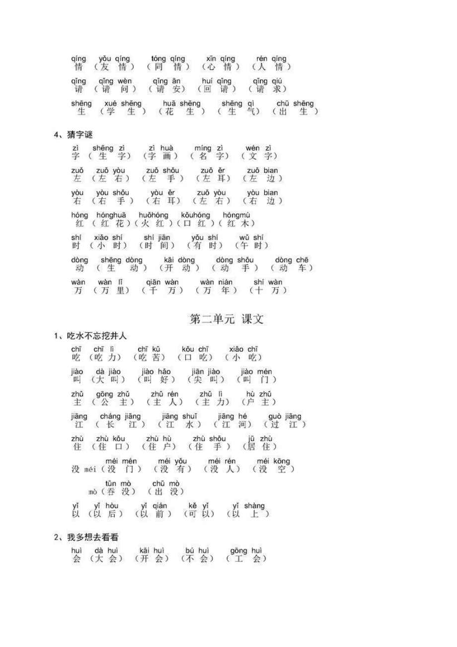 一年级语文下册每课生字组词带拼音.docx_第2页