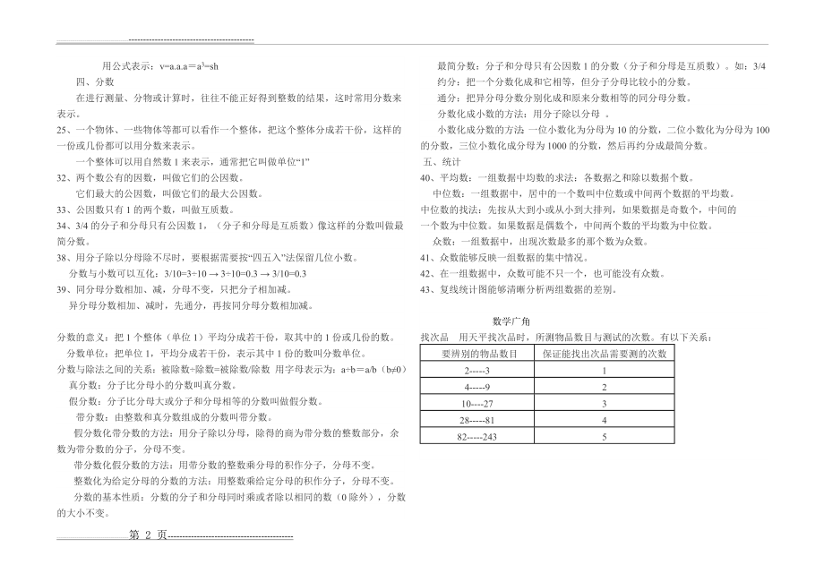 人教版五年级下册数学复习提纲(3页).doc_第2页