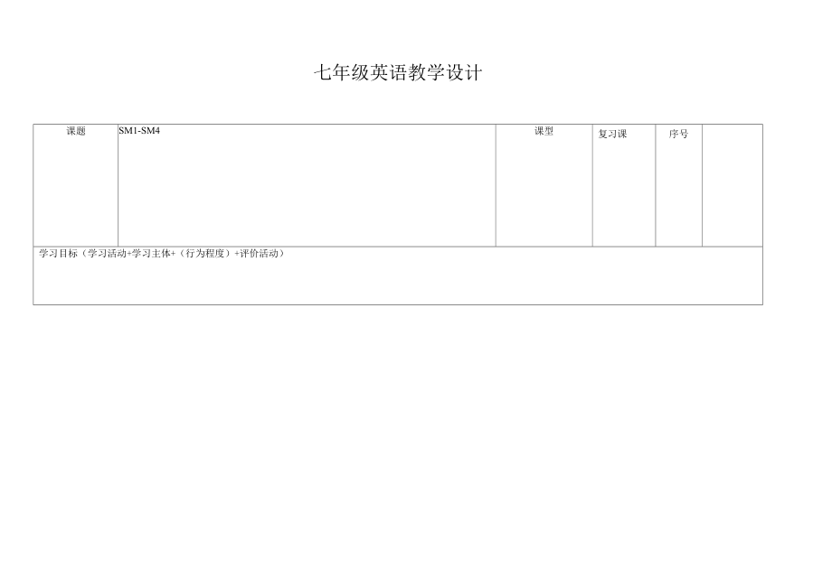 外研版英语七年级上Starter M1-M4复习教案（1课时）.docx_第1页