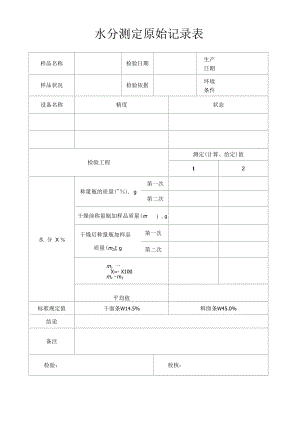 水分测定原始记录表.docx