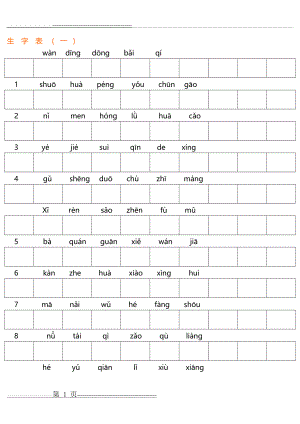 人教版一年级语文下册生字二看拼音写字(13页).doc