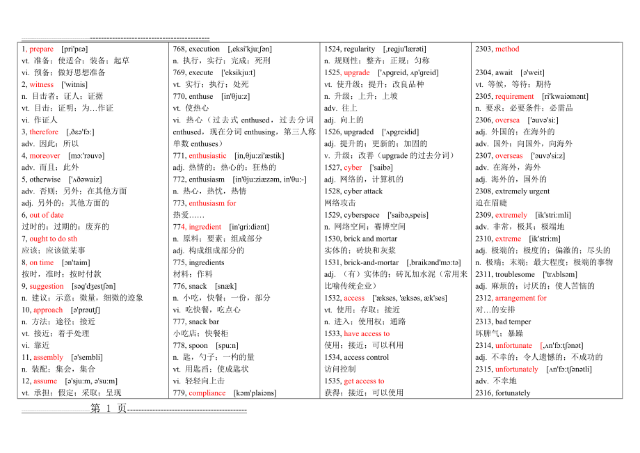 公共英语三级自制词汇(减缩版)(68页).doc_第1页