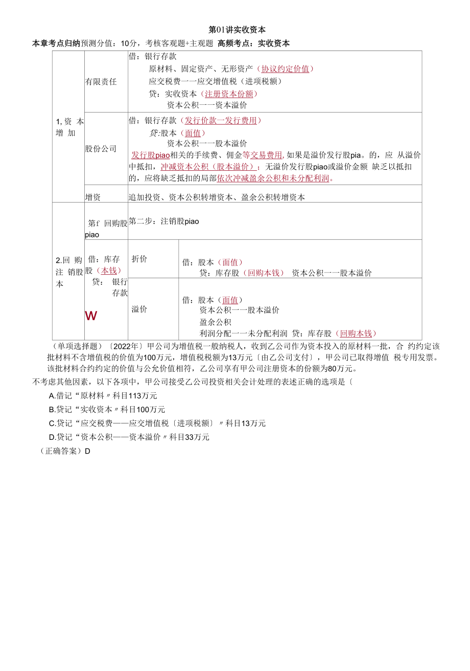 实收资本复习内容.docx_第1页