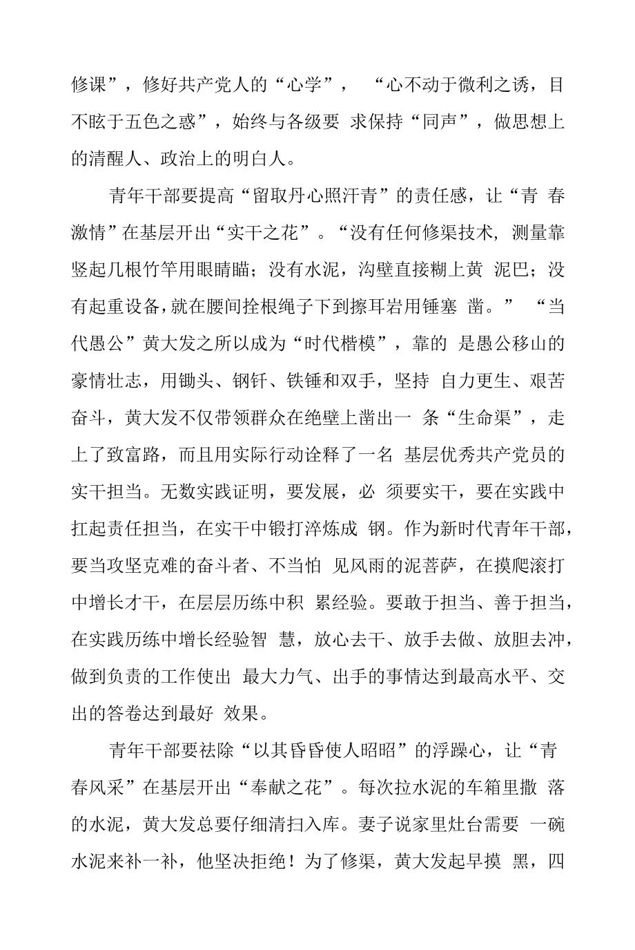 青年干部观看《高山清渠》心得体会研讨发言材料（十）.docx_第2页