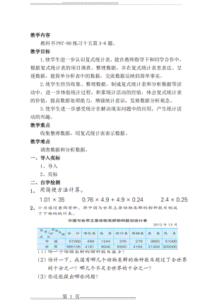 五年级上数学导学案-复式统计表练习苏教版(3页).doc