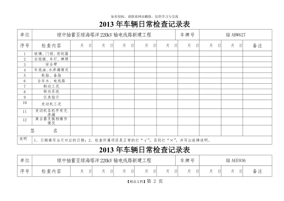 车辆日常检查记录表.doc_第2页