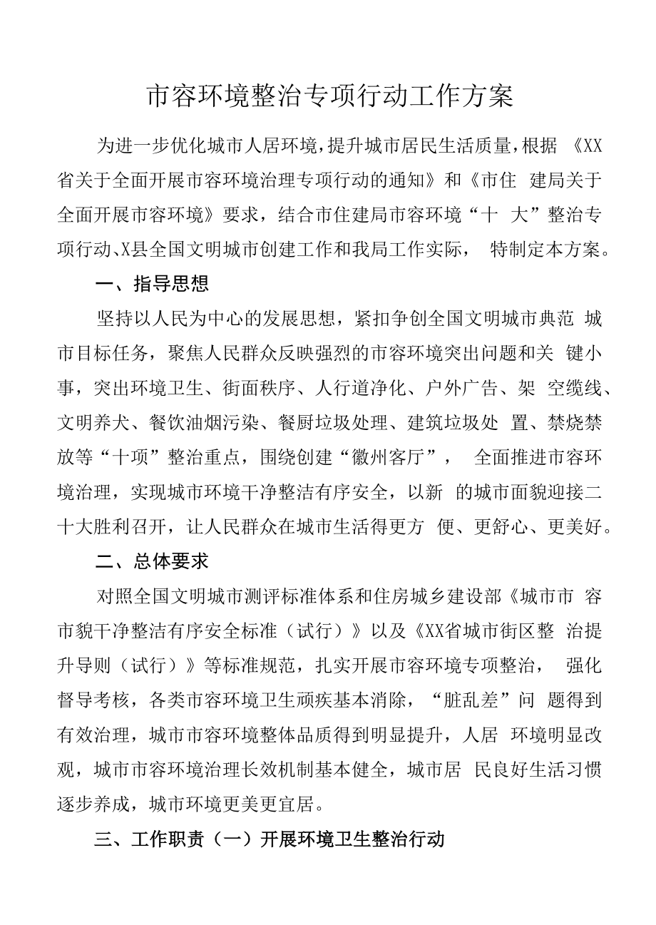 市容环境整治专项行动工作方案.docx_第1页