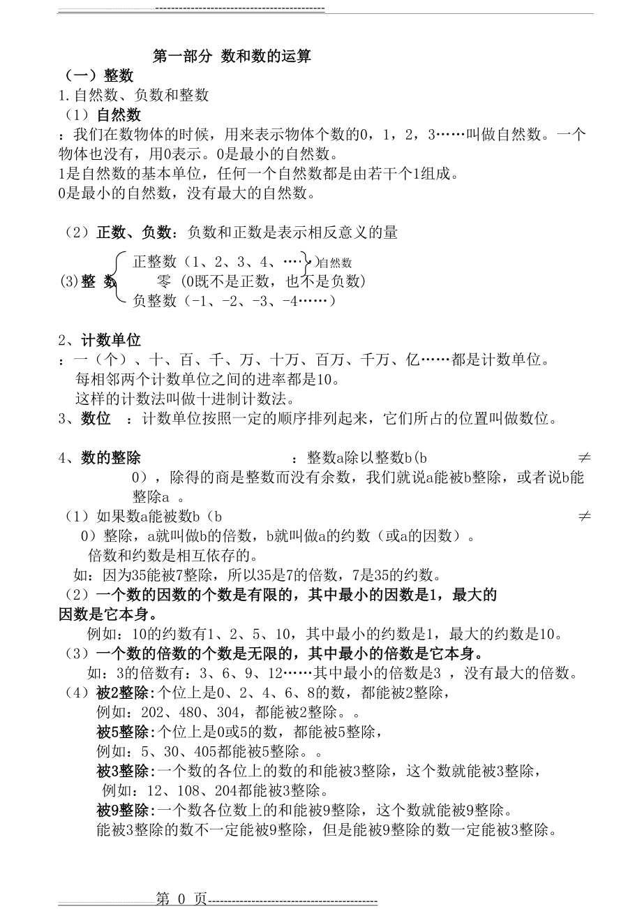 人教版小学六年级下册数学毕业总复习知识点(16页).doc_第1页