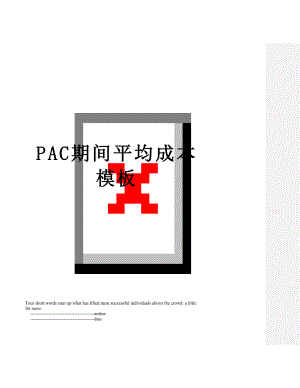 最新PAC期间平均成本模板.doc