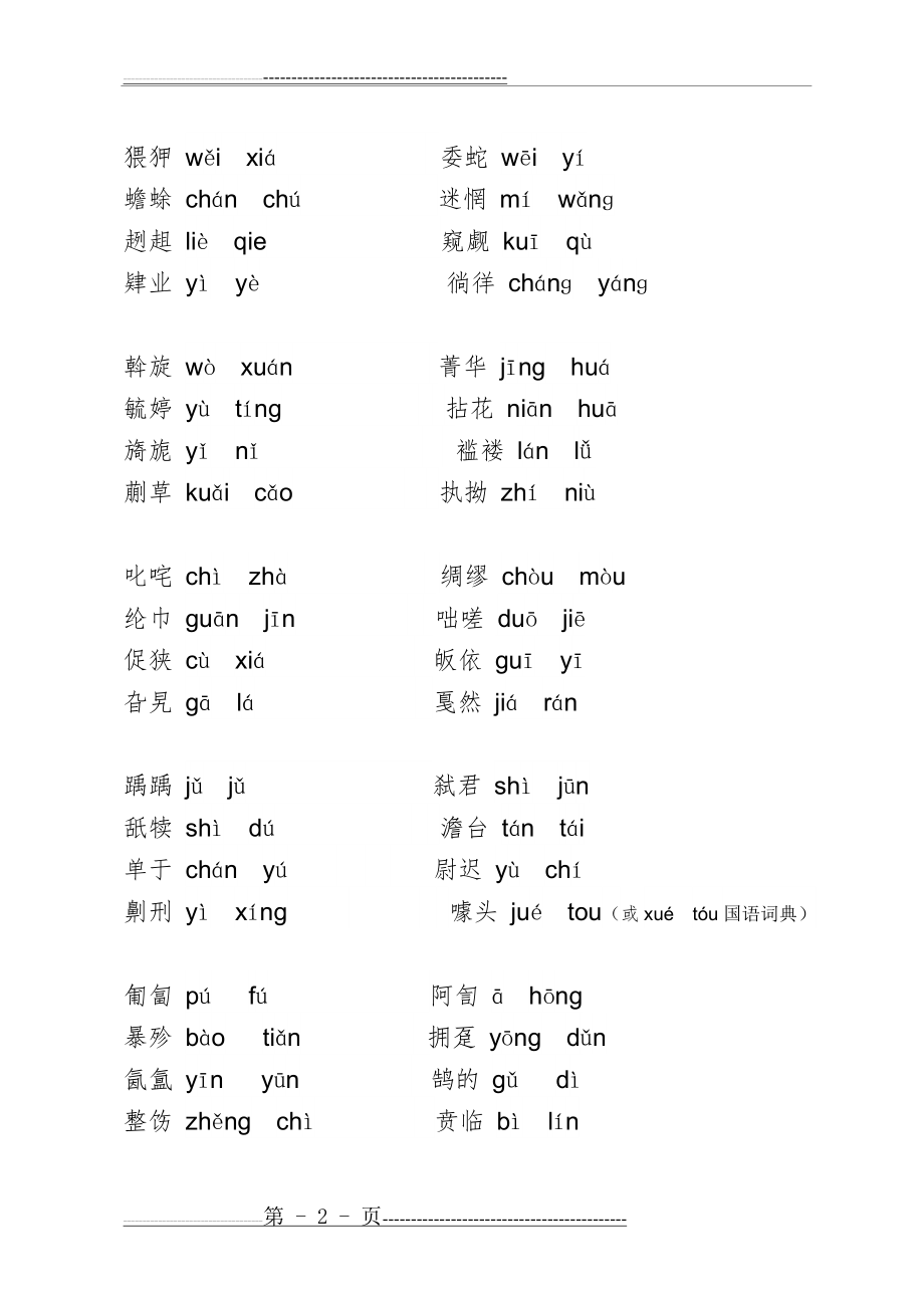 中国生僻字读音大全(可编辑word版)(3页).doc_第2页