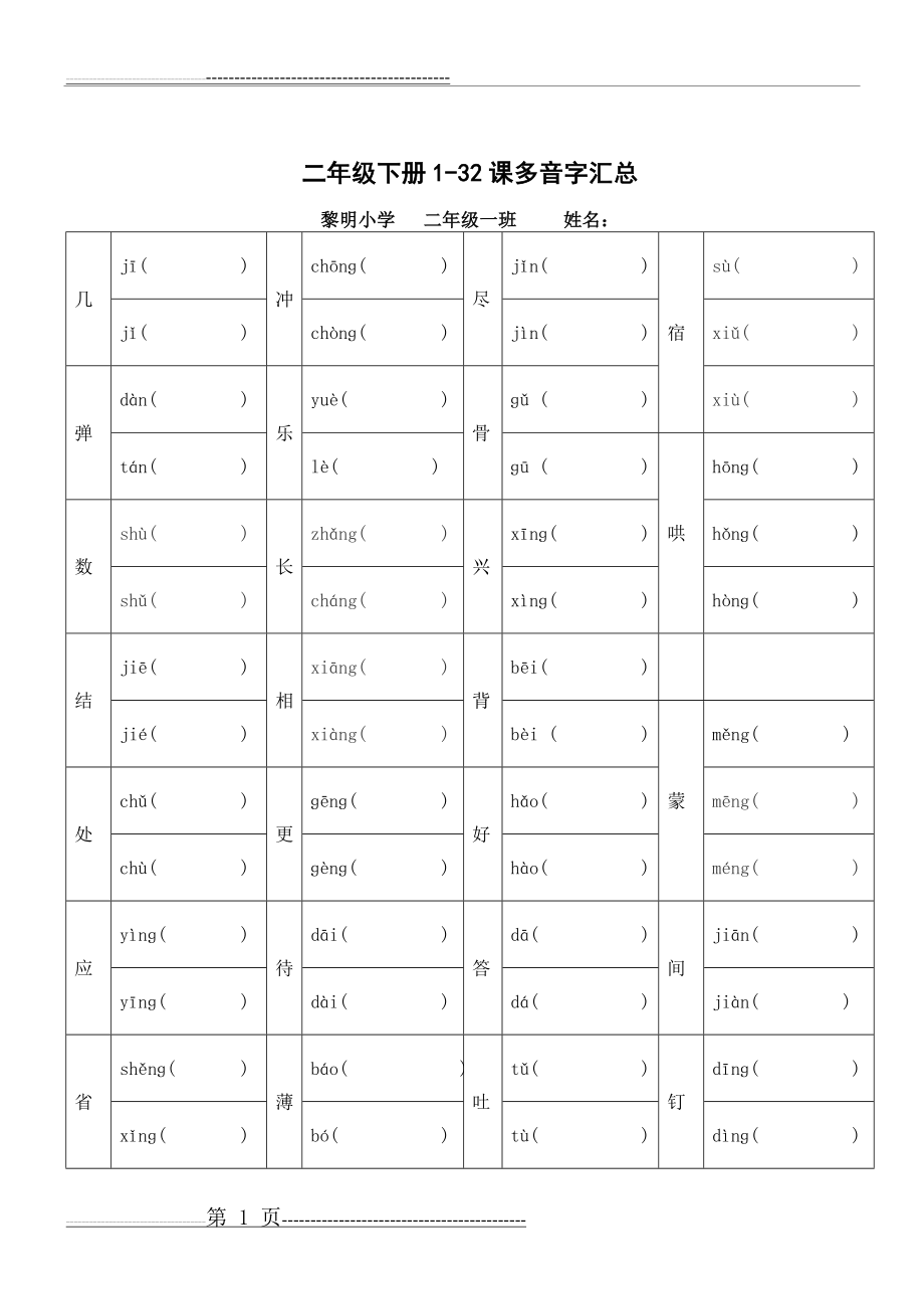 二年级下册多音字(3页).doc_第1页